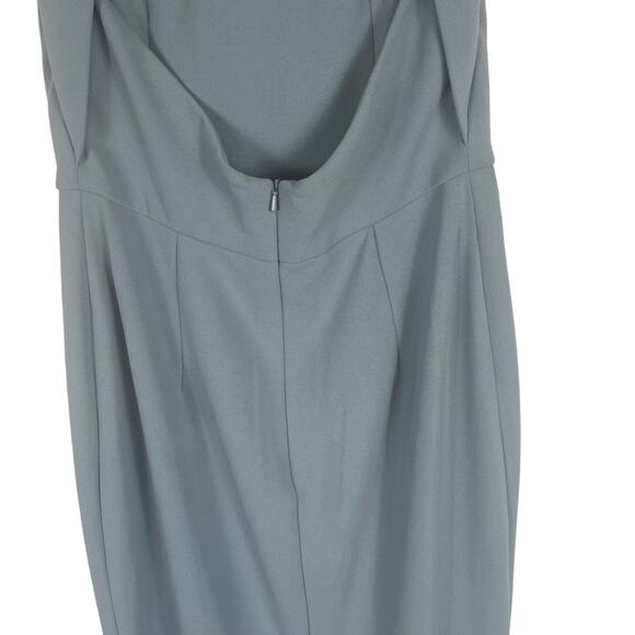 Jenny Yoo Gia Crepe Open Back Mayan Blue Fit & Flare Gown Size 10 NWT - Picture 8 of 10